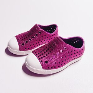 Native Shoes Toddler Baby Size 4c Hot Pink Glitter Bling Jefferson Slip On Shoes